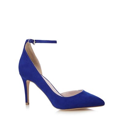 Blue 'Cady' high pointed court shoes